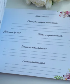 Avatud pulmaraamat külaliste küsimuste ja vastuseväljadega