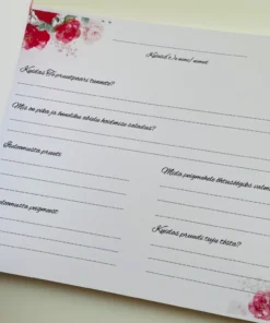 Avatud pulmaraamat külaliste küsimuste lehtedega