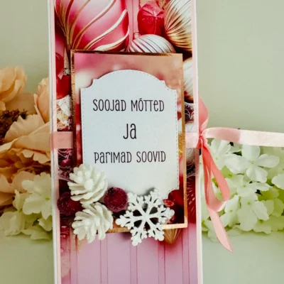 Šokolaaditaskuga jõulukaart