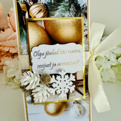 Šokolaaditaskuga jõulukaart